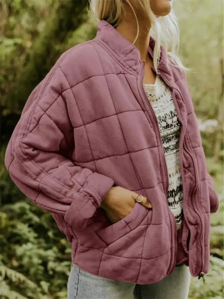 Caroline | Women's Oversized Quilted Jacket with Stand Collar