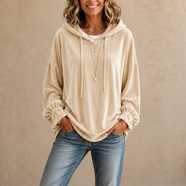 Rita | Women's Drawstring Hoodie with Gathered Cuffs