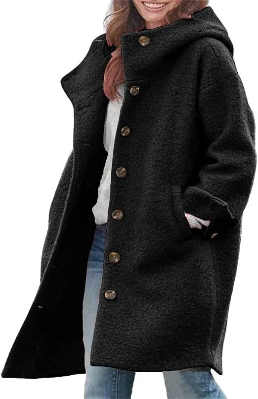 Hester | Women’s Long Hooded Teddy Coat