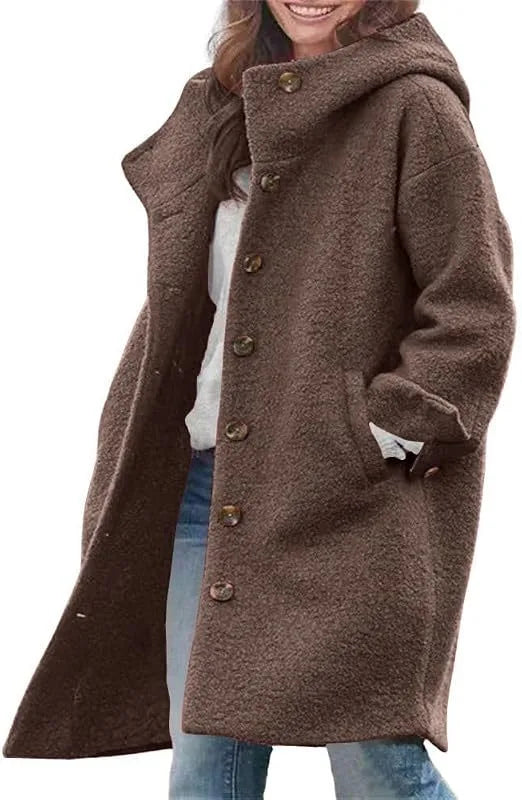 Hester | Women’s Long Hooded Teddy Coat