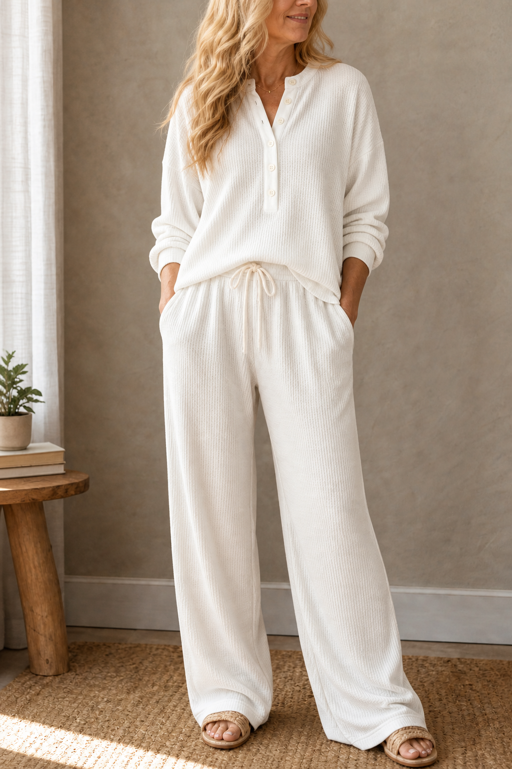 Saskia | Women’s Waffle Knit Loungewear Set