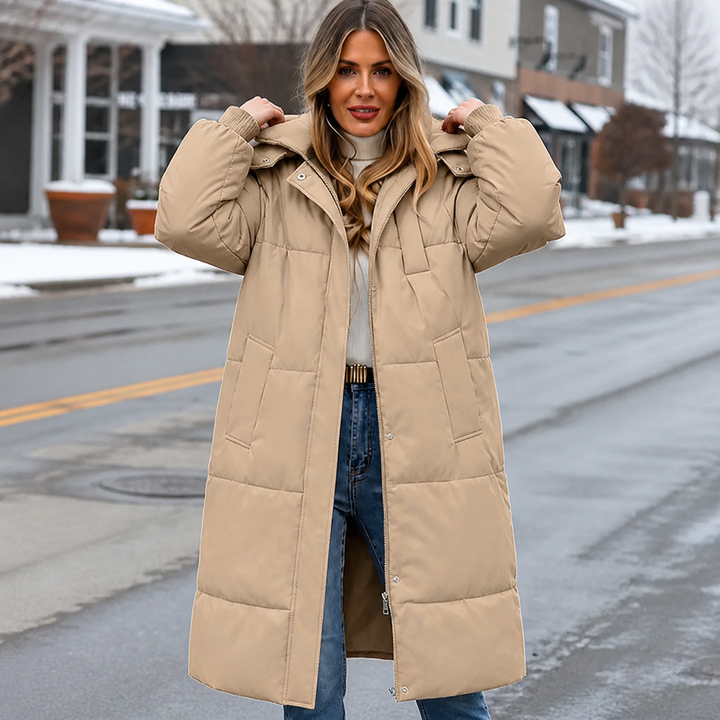 Brianna | Women’s Long Hooded Puffer Coat
