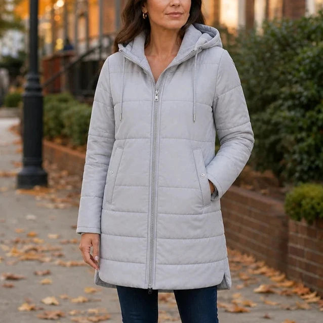 Courtney | Women’s Long Quilted Hooded Winter Jacket