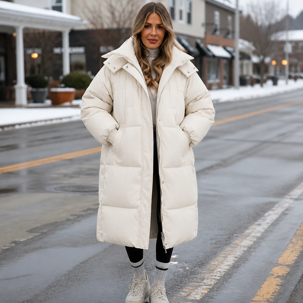 Brianna | Women’s Long Hooded Puffer Coat