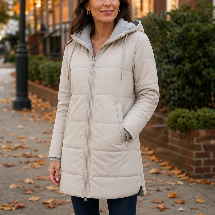 Courtney | Women’s Long Quilted Hooded Winter Jacket