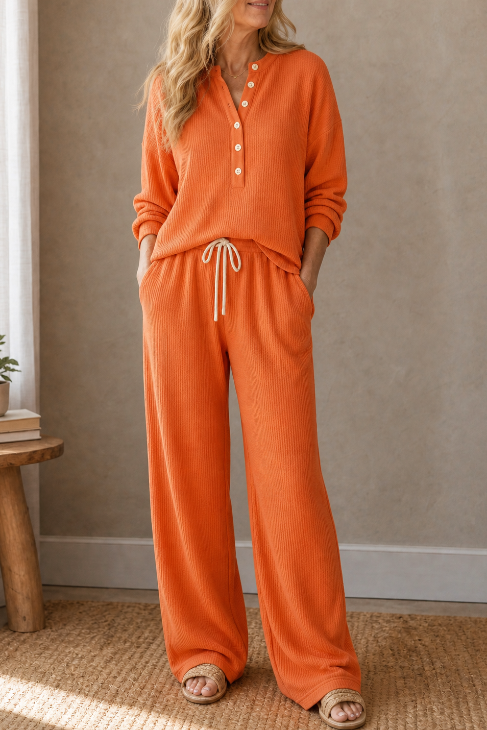 Saskia | Women’s Waffle Knit Loungewear Set