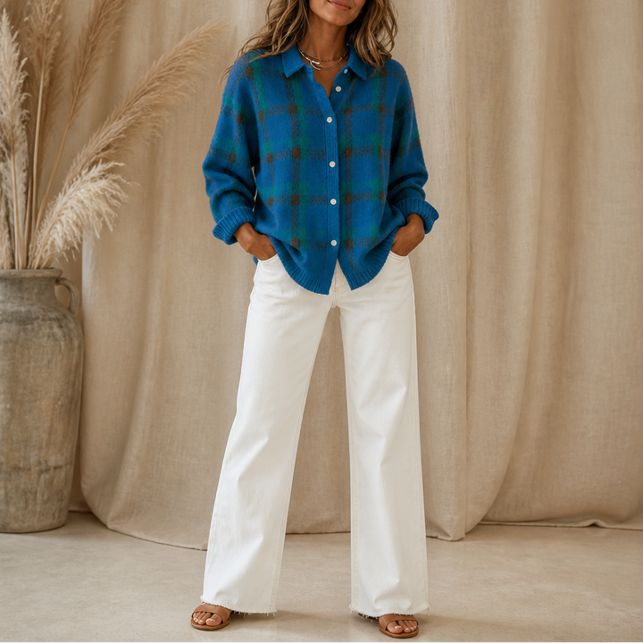 Fenella | Women’s Plaid Button Up Cardigan