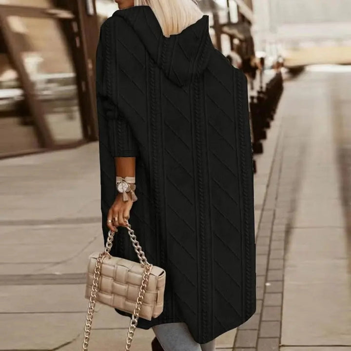 Calla | Women’s Long Hooded Cable Knit Cardigan