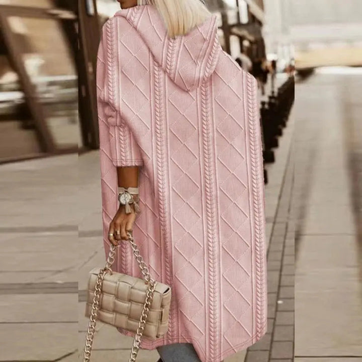 Calla | Women’s Long Hooded Cable Knit Cardigan