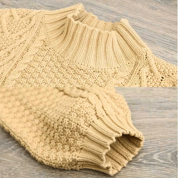 Ingeborg | Women’s Chunky Cable Knit Mock Neck Sweater