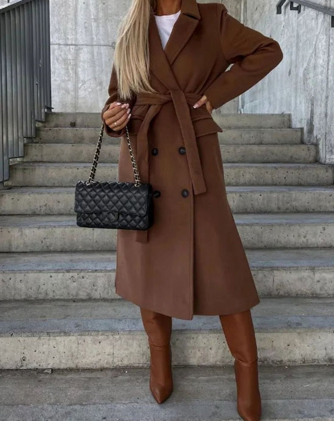 Camille | Women's Long Double-Breasted Lapel Coat
