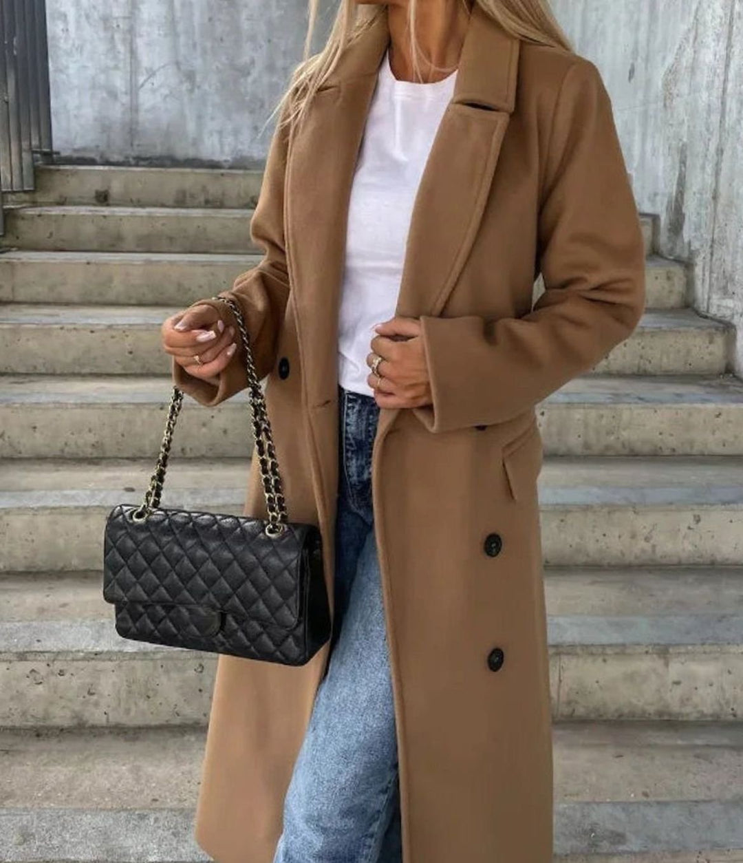 Camille | Women's Long Double-Breasted Lapel Coat