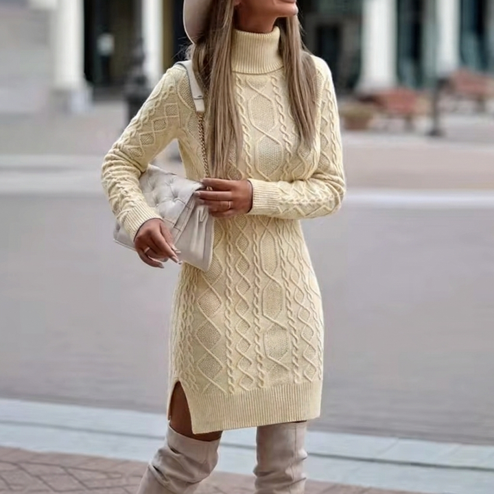 Presley | Women’s Cable Knit Turtleneck Sweater Dress