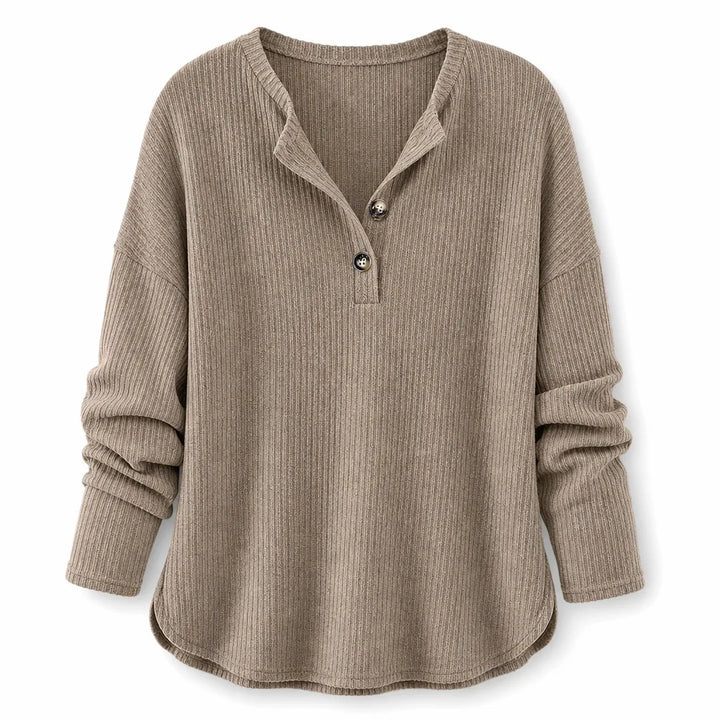 Tamsin | Women’s Ribbed Knit Henley Sweater