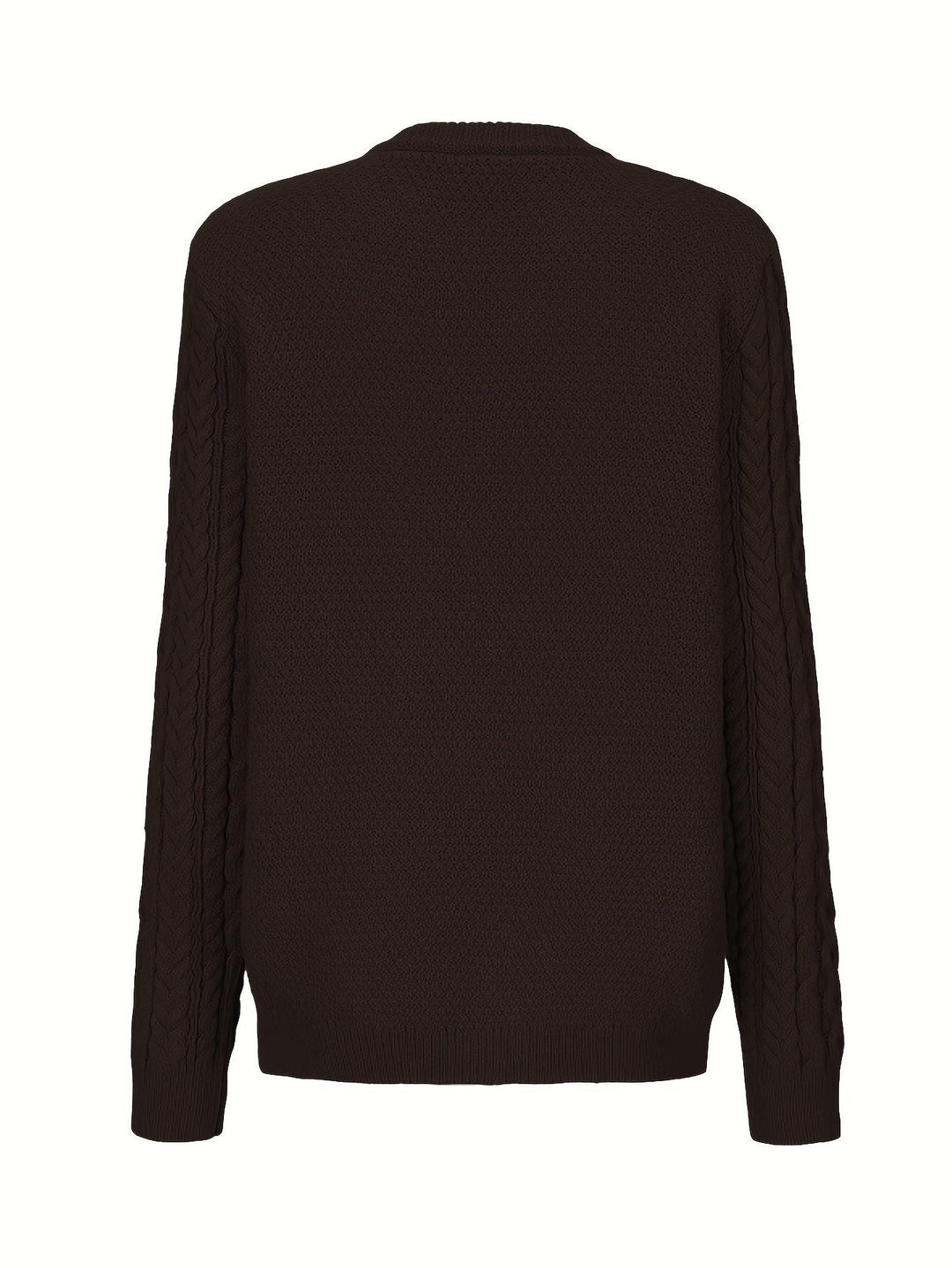 Ysabeau | Women's Chunky Cable Knit Crew Neck Cardigan with Pockets